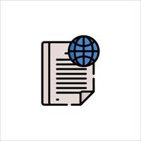 A globe and paper icon on a white background vector