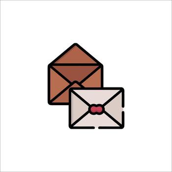An envelope and envelope icon on a white background vector