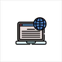 The globe icon is shown on a white background vector