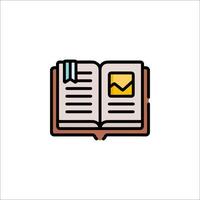 An open book with an envelope icon vector
