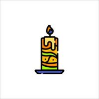 A colorful candle with a candle on top vector