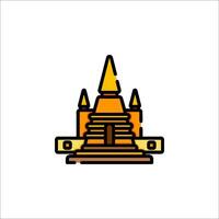 A temple icon in a line style vector