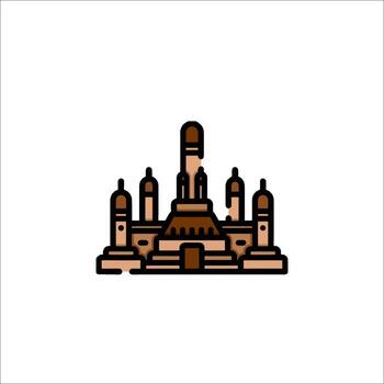 A building with a tower in the middle of it vector