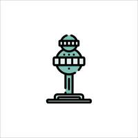 A small icon of a light bulb on top of a table vector
