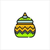 An icon of a colorful pot with a lid vector