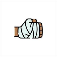 A hand with bandages on it vector