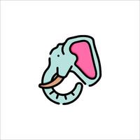 An elephant head with pink ears and a pink nose vector