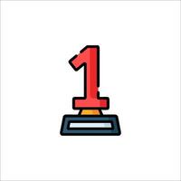 The number one is on a trophy vector