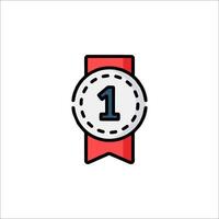 A red ribbon with the number one on it vector