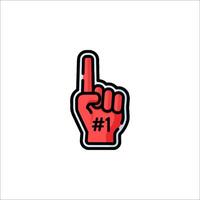 A red hand with the number one on it vector