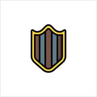A shield logo with a black and yellow stripe vector