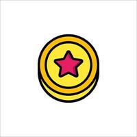 A yellow coin with a star on it vector