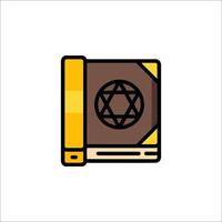 An illustration of a book with a star of david on it vector
