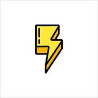 A lightning bolt icon in a flat style vector