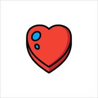A red heart with a blue dot on it vector