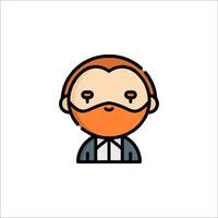 A man with a beard and a tie on his face vector