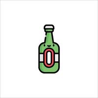 A green bottle with a red cap on it vector