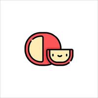 A red apple with a smiley face on it vector