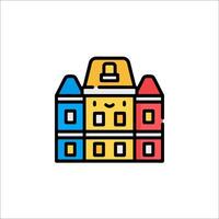 A colorful building icon on a white background vector
