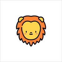 A cute lion head icon on a white background vector