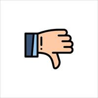 A hand with a thumb down icon vector