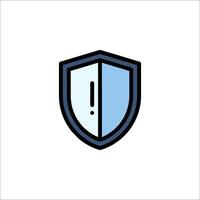 A shield icon with a blue and black background vector