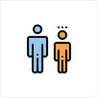 Two people standing next to each other with a thought bubble vector