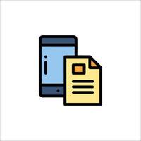 A smartphone and a document icon vector