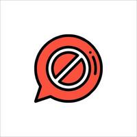 No speech bubble icon illustration vector