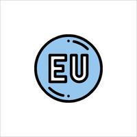 The eu logo in a blue circle vector