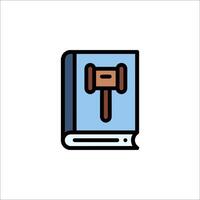 A book with a hammer icon vector