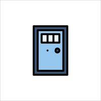 A blue door with a window on it vector