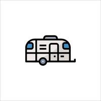 An rv trailer icon on a white background vector