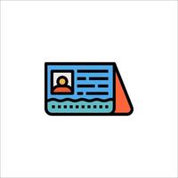 A blue and orange colored card icon vector
