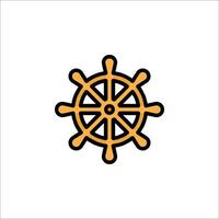 A ship wheel icon in a flat style vector