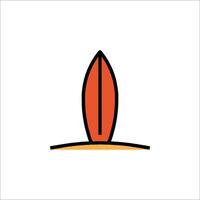 A surfboard icon on a white background vector
