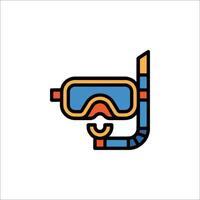 A colorful icon of a scuba mask and snorkel vector