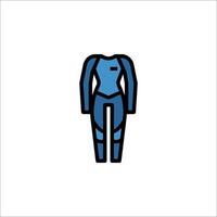 A blue wetsuit icon on a white background vector