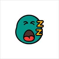 A cartoon face with a mouth open and a tongue out vector