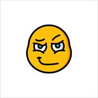 A cartoon face with a frown expression vector