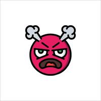 A cartoon character with two horns on its head vector