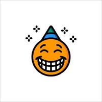 A smiley face with a party hat on it vector