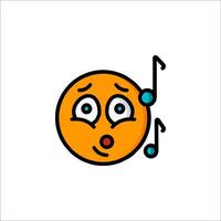 A cartoon orange emoticion with a note on it vector
