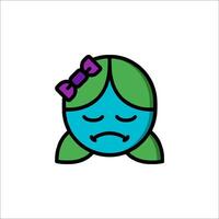 A cartoon character with a bow on its head vector