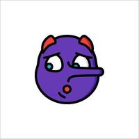 A purple devil with a nose and a big nose vector