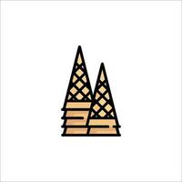 Ice cream cones icon in a line style vector
