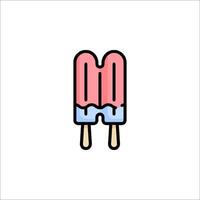 Ice cream icon with a pink and blue popsicle vector
