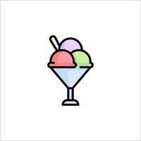 Ice cream icon in a glass with two scoops of ice cream vector