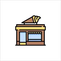 A restaurant icon with a window and a sign vector