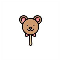 A bear with a pink bow on its head vector